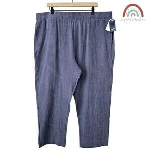 New! Angels Gauzy Cotton High Waist Pull On Cropped Pants